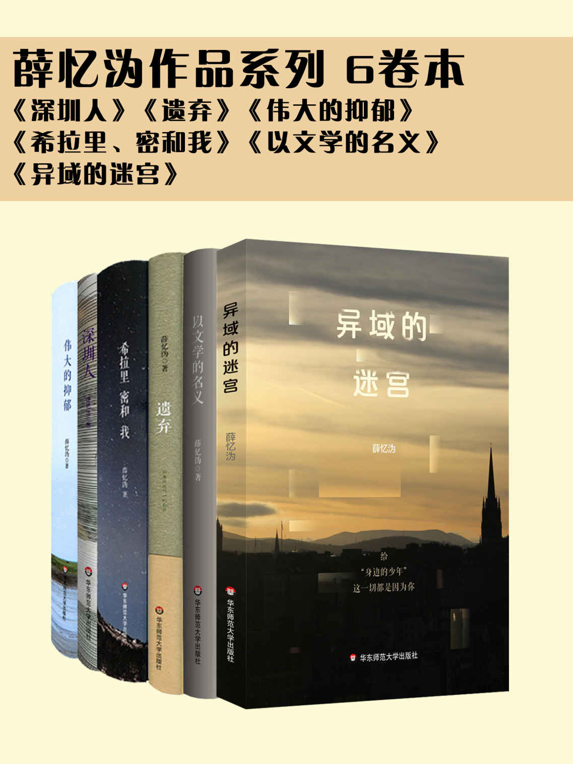 薛忆沩作品系列 6卷本（《深圳人》《遗弃》《伟大的抑郁》《希拉里、密和我》《以文学的名义》《异域的迷宫》